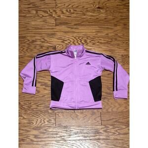 Adidas Youth Girls Pink Full Zip Long Sleeve Track Jacket w/ Pockets, Size 6